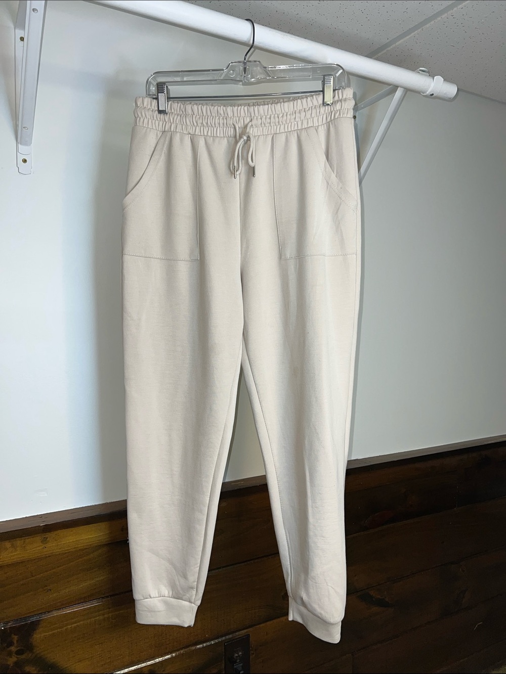 Better Together Cream Drawstring Jogger Pants- L